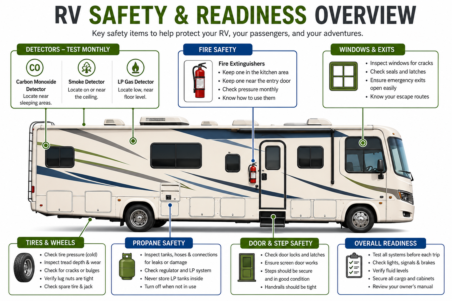 RV owner safety orientation and travel readiness